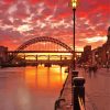 Newcastle Upon Tyne City In England At Sunset Paint By Numbers
