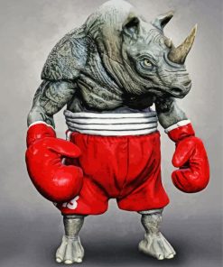 Silly Rhino Boxer Paint By Numbers