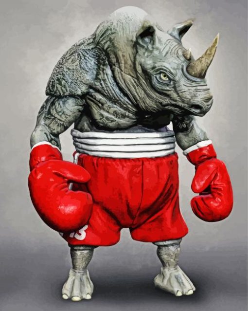 Silly Rhino Boxer Paint By Numbers