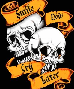 Smile Now Cry Later Skulls Paint By Numbers