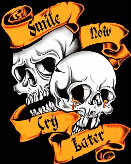 Smile Now Cry Later Skulls Paint By Numbers
