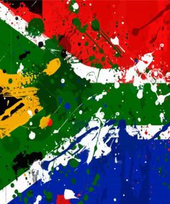 South Africa Flag Art Paint By Numbers