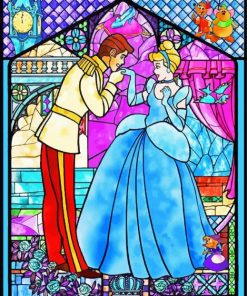 Stained Glass Disney Cinderella Princess Paint By Numbers