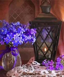 Still Life Blue Violet Flowers Paint By Numbers