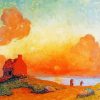 Sunset By The Sea Brittany By Ferdinand Du Puigaudeau Paint By Numbers