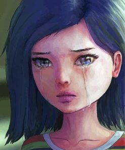 Tearful Face Art Paint By Numbers