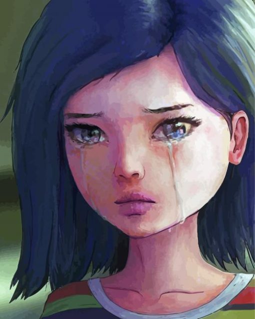Tearful Face Art Paint By Numbers