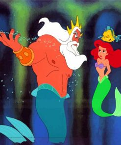 The Little Mermaid With Her Father Paint By Numbers