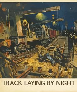 Track Laying By Night By Terence Cuneo Paint By Numbers