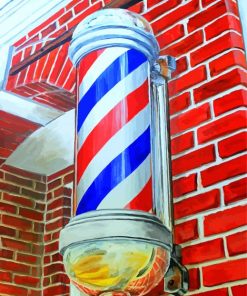 Vintage Barbershop Pole Paint By Numbers