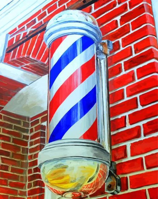 Vintage Barbershop Pole Paint By Numbers