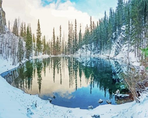 Winter Grassi Lakes Canada Paint By Numbers