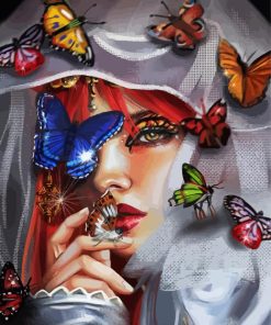 Woman Butterflies Paint By Numbers