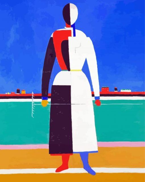 Woman With Rake Malevich Paint By Numbers