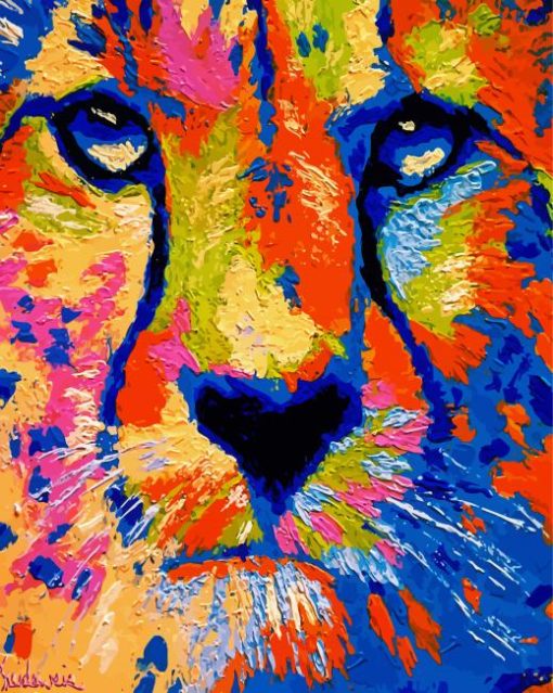 Abstract Colorful Cheetah Paint By Numbers