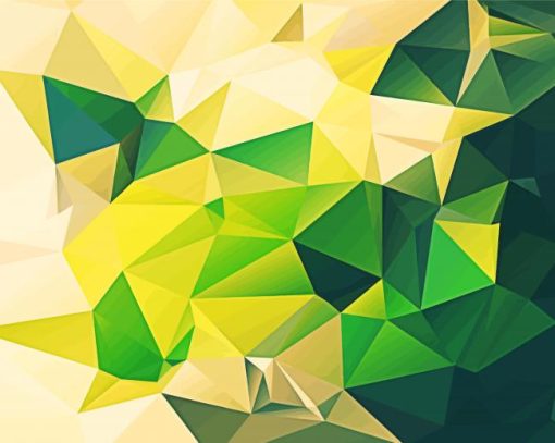 Abstract Green Geometrical Paint By Numbers