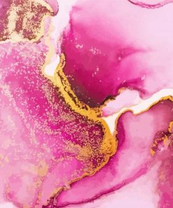 Abstract Pink And Gold Paint By Numbers