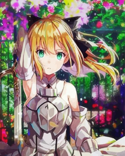 Aesthetic Saber Lilly Illustration Paint By Numbers