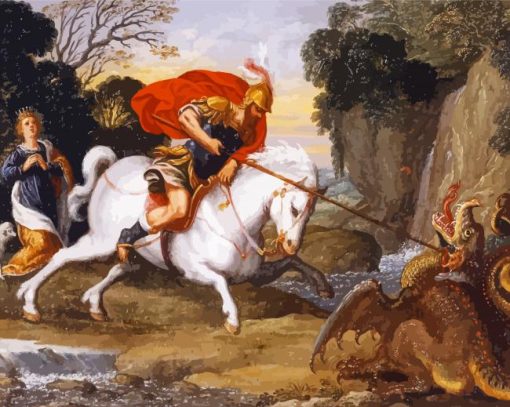 Aesthetic St George And The Dragon Paint By Numbers