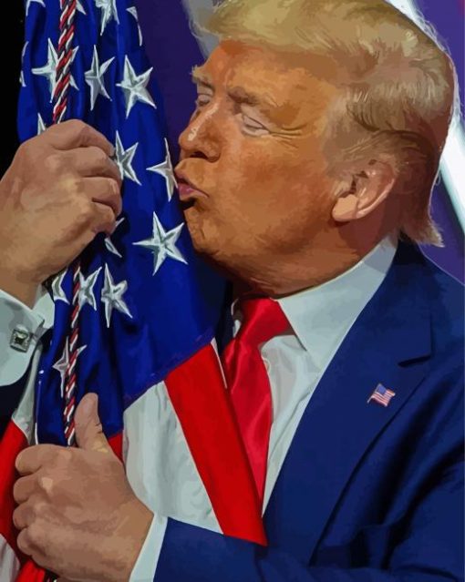Aesthetic Trump And Flag Patriotic Paint By Numbers