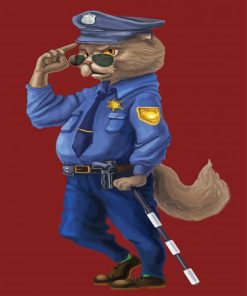 Aesthetic Policeman Cat Paint By Numbers
