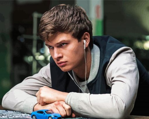Ansel Elgort In Baby Driver Paint By Numbers
