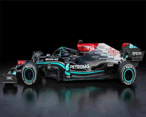 Black F1 Mercedes Paint By Numbers
