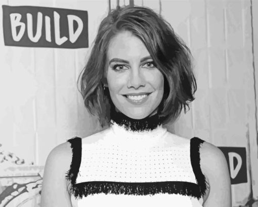 Black And White Lauren Cohan Actress Paint By Numbers