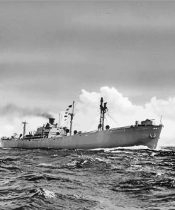 Black And White Liberty Ship Paint By Numbers
