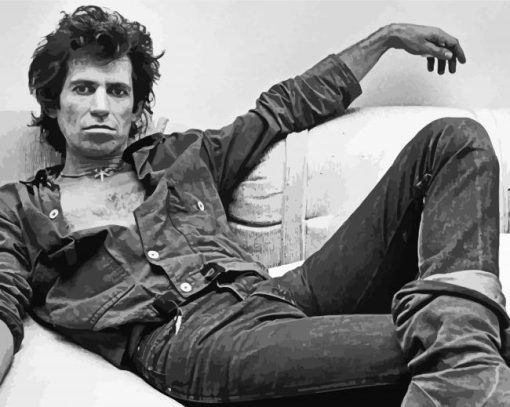 Black And White Young Keith Richards Paint By Numbers