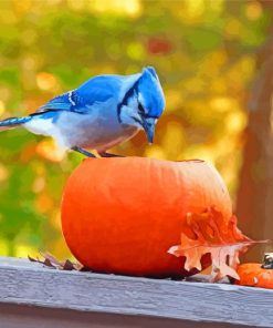 Blue Bird In َAutumn Paint By Numbers