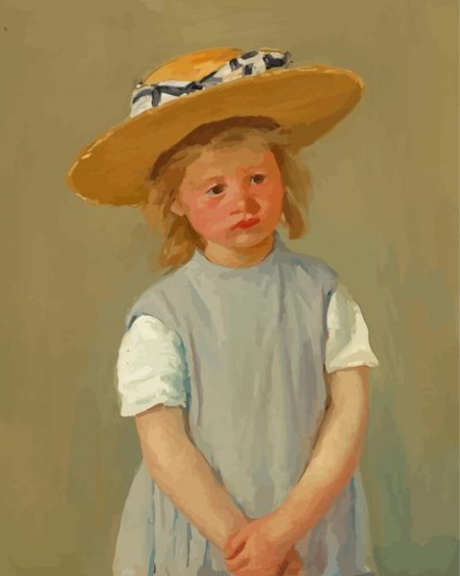 Child With Straw Hat Paint By Numbers