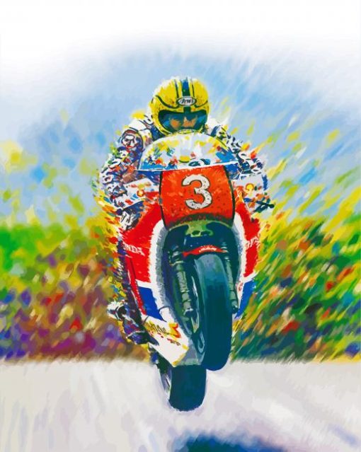 Colorful Joey Dunlop Art Paint By Numbers