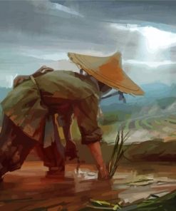 Cool Chinese Farmer Paint by Numbers