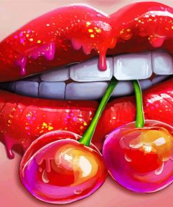 Cool Lips With Cherry Paint By Numbers