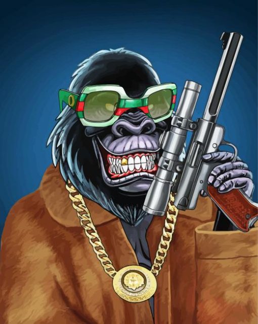 Cool Mafia Monkey Paint By Numbers