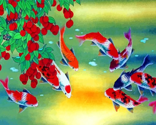 Cute Metallic Koi Fish Paint By Numbers