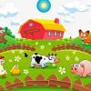 Farmyard Art Illustration Paint by Numbers