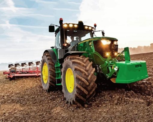 Green Tractor Farming Paint By Numbers