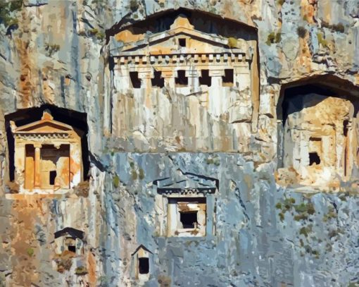 Kaunos Tombs Of The Kings Mugla Paint By Numbers