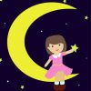 Little Girl Sitting On Crescent Moon Paint By Numbers