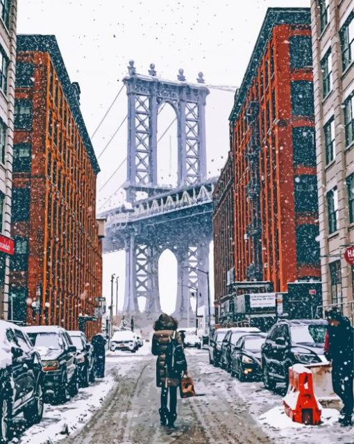 New York Winter City Street Paint By Numbers