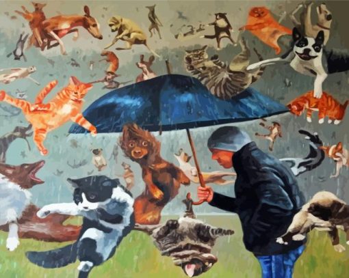 Raining Cats And Dogs Paint By Numbers