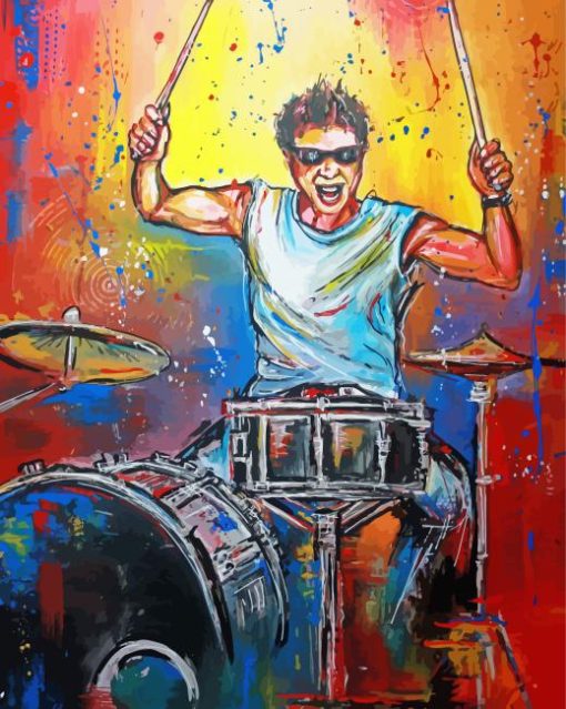 Rock Drum Player Paint By Numbers