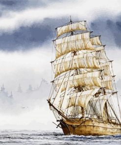 Vintage American Tall Ships Paint By Numbers