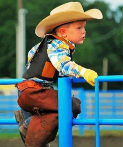 western Cute Little Cowboy Paint By Numbers