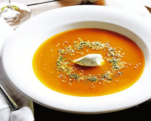 Winter Roasted Pumpkin And Ginger Soup Paint By Numbers