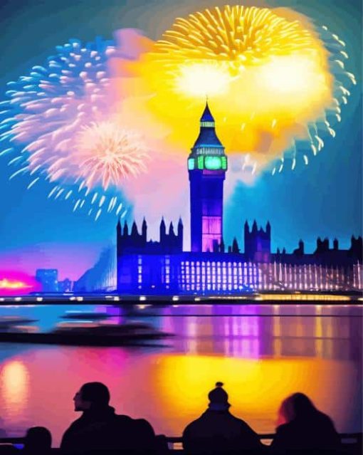 Aesthetic Fireworks London Bridge Paint By Numbers