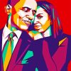 Barack Obama And His Wife Pop Art Paint By Numbers