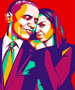 Barack Obama And His Wife Pop Art Paint By Numbers
